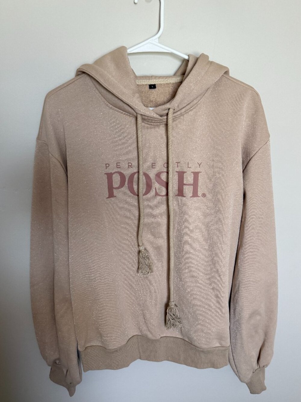 NWOT Perfectly Posh Gold Sparkle Hoodie Size Large